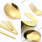 24PCS Stainless Steel Cutlery Set Knife Fork Spoon Set Durable Flatware Dining - Silver gift box set
