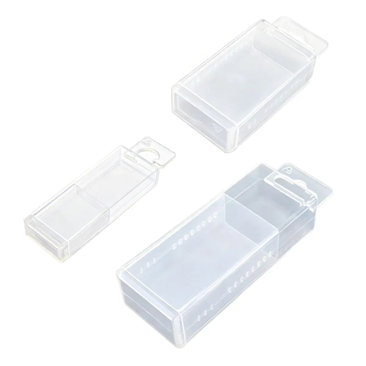 20PCS Mini Transparent Storage Box Telescopic Multi Purpose Clear Home Office - 5.8x5.8x2cm
