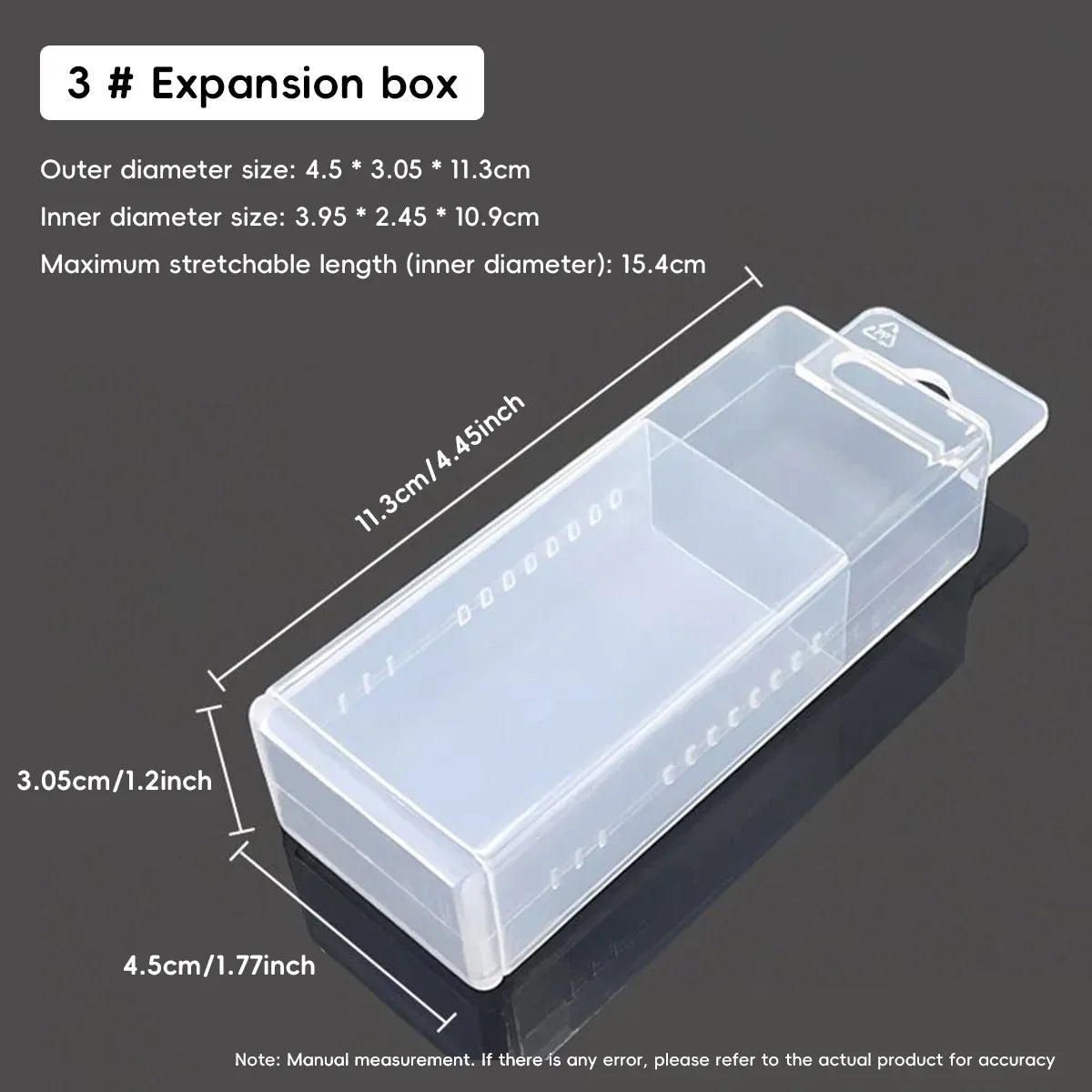 20PCS Mini Transparent Storage Box Telescopic Multi Purpose Clear Home Office - 5.8x5.8x2cm
