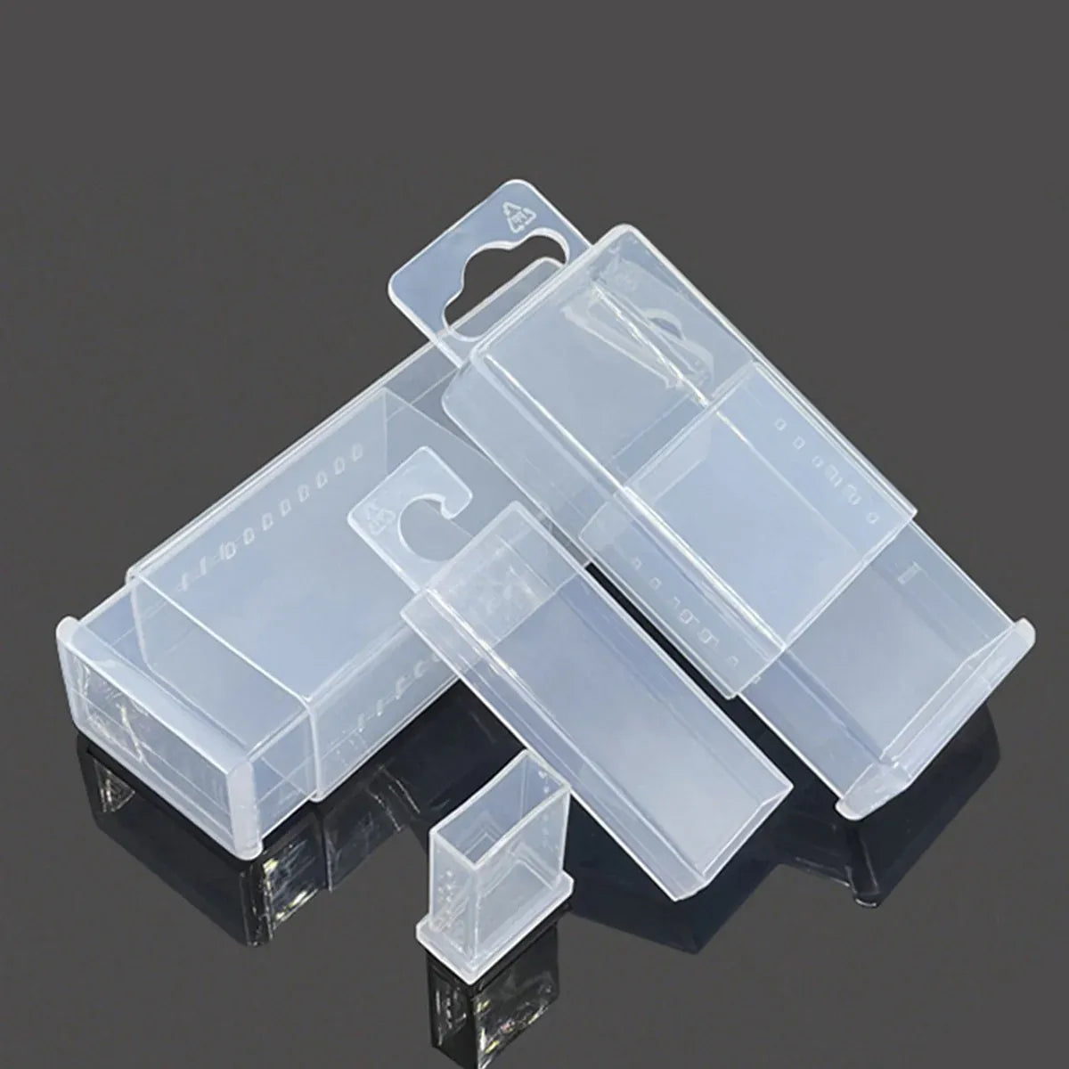 20PCS Mini Transparent Storage Box Telescopic Multi Purpose Clear Home Office - 5.8x5.8x2cm