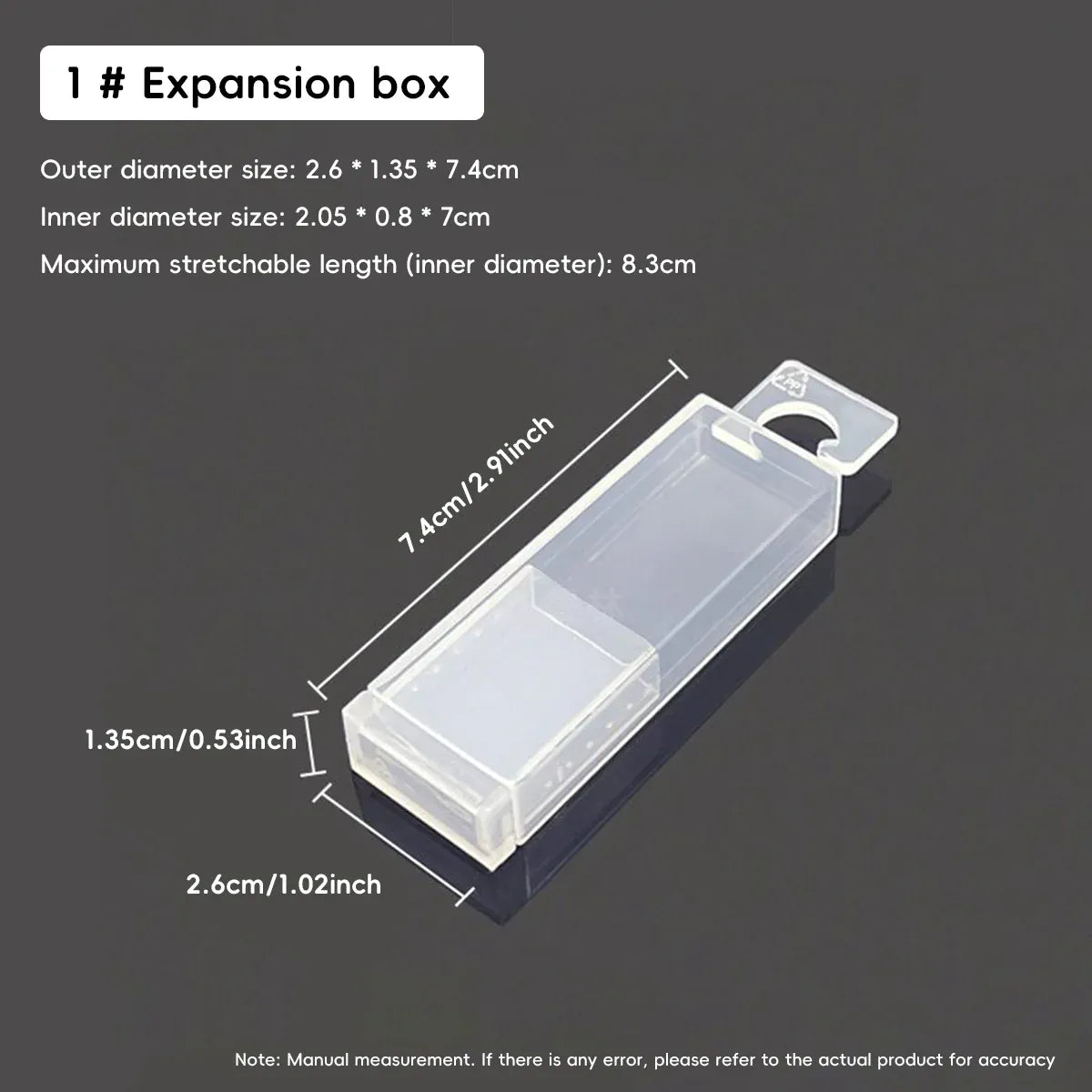20PCS Mini Transparent Storage Box Telescopic Multi Purpose Clear Home Office - 5.8x5.8x2cm