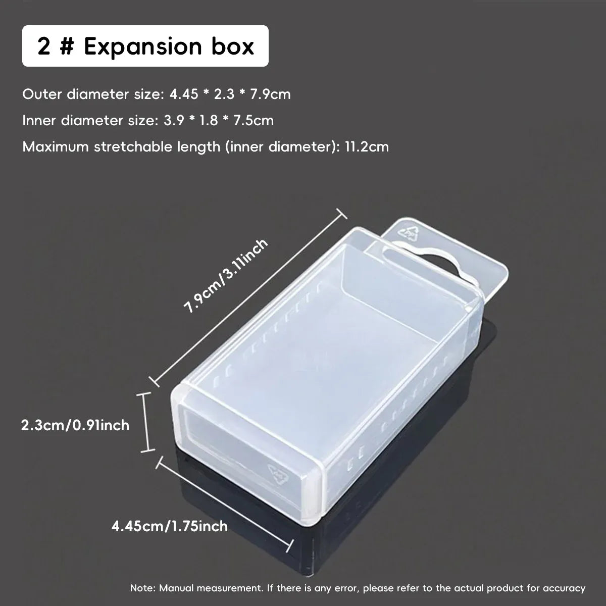 20PCS Mini Transparent Storage Box Telescopic Multi Purpose Clear Home Office - 5.8x5.8x2cm