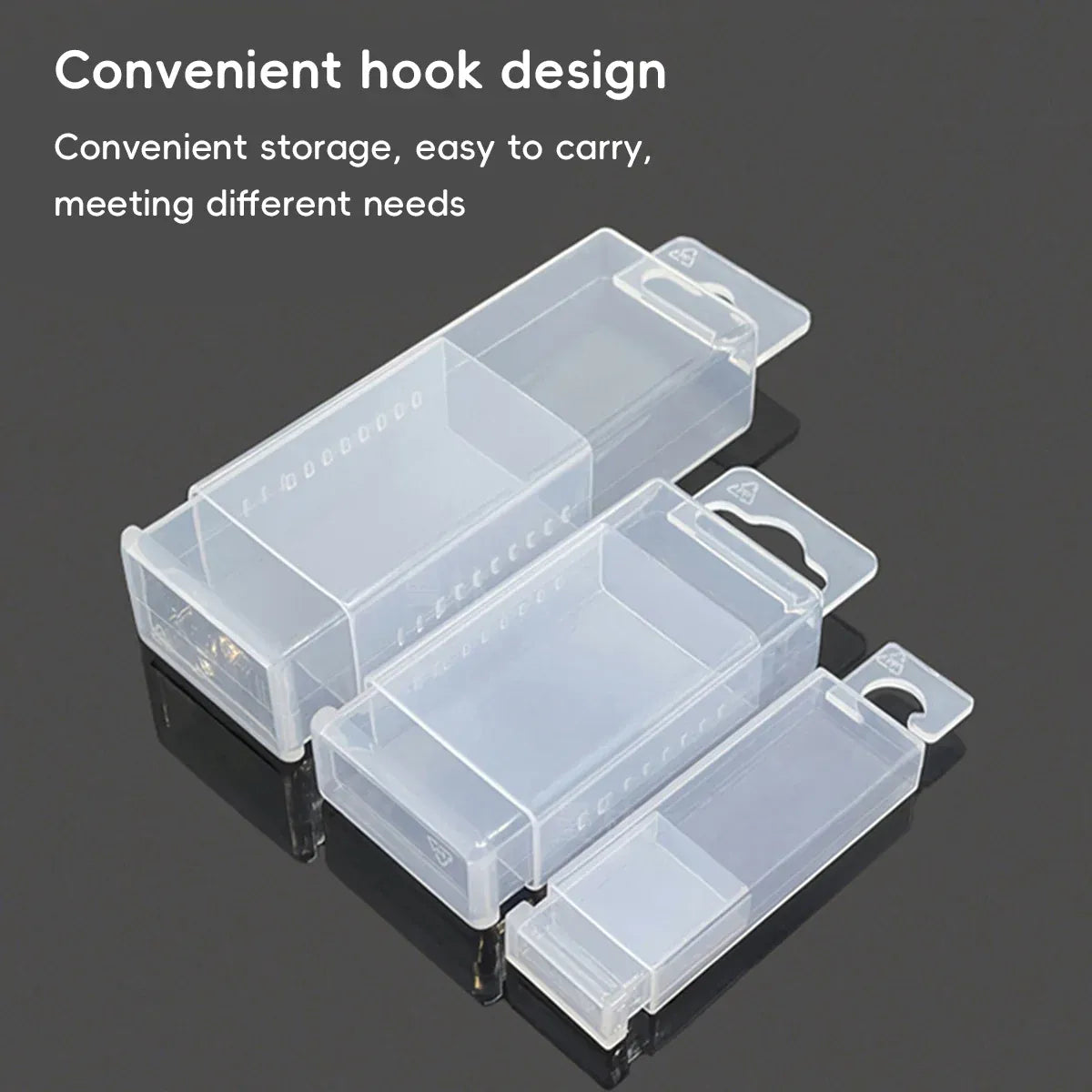 20PCS Mini Transparent Storage Box Telescopic Multi Purpose Clear Home Office - 5.8x5.8x2cm
