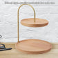Two Layer Wooden Candy Tray Dessert Display Plate Stand Kitchen Storage Organizer - Dark Brown