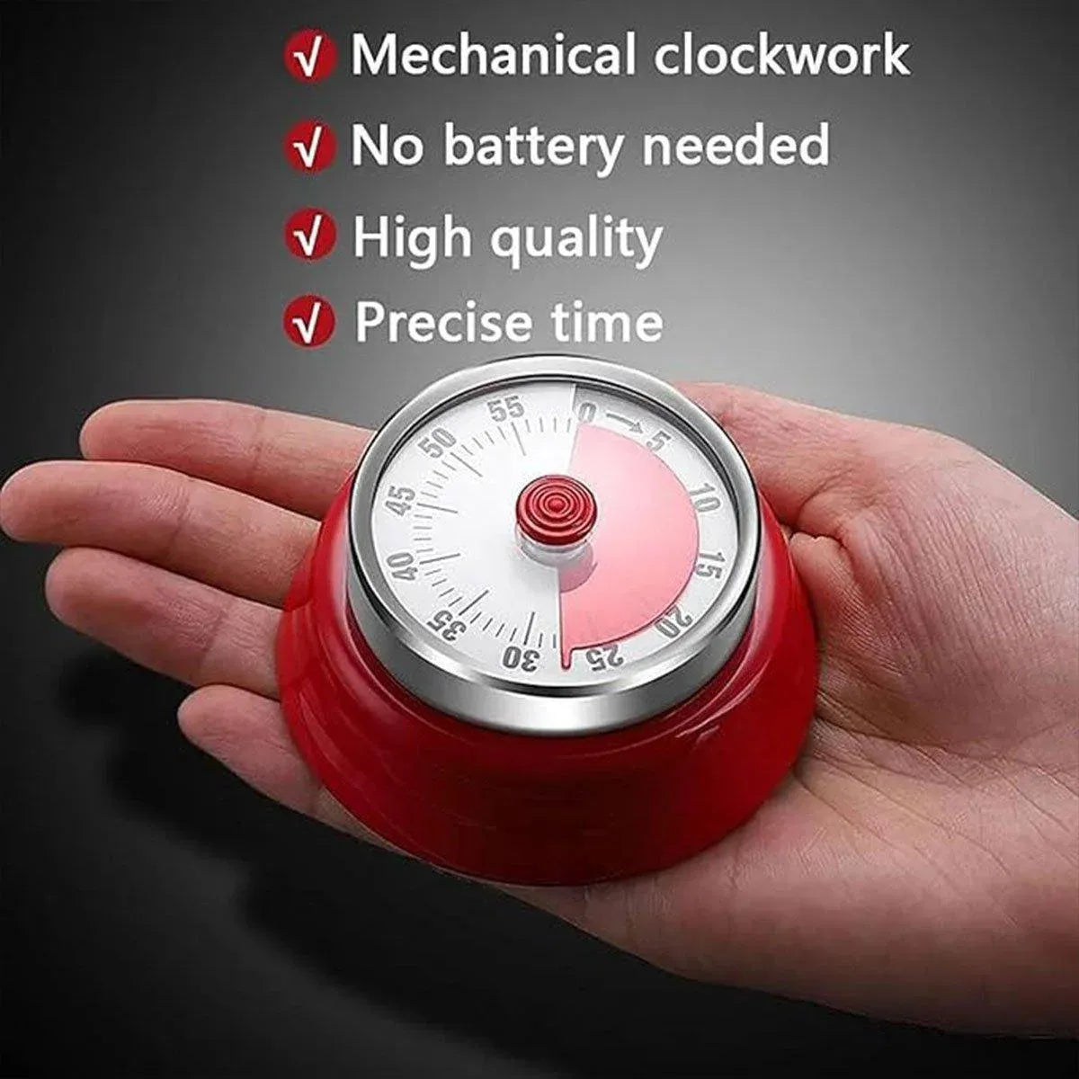 60 Minutes Visual Analog Timer Countdown Clock Time Management Kitchen Tool - Green