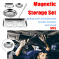 5PCS Stainless Steel Tool Tray Storage Set with Strong Iron-Grip Sturdy for Garage Workshop