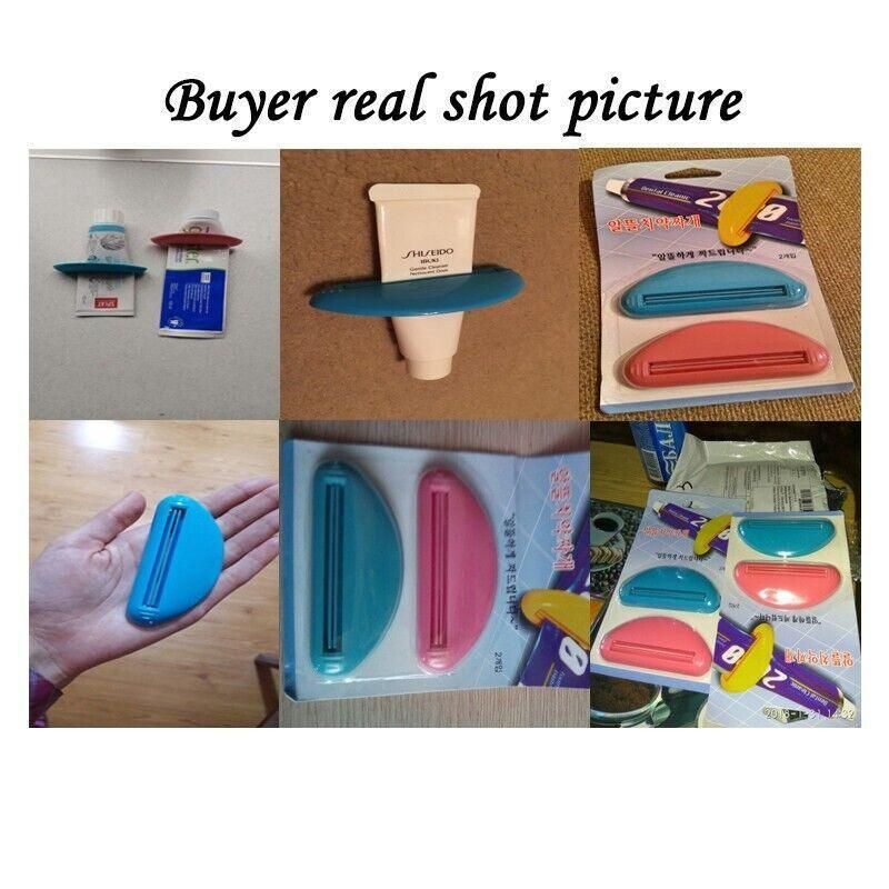 2Pcs Plastic Toothpaste Tube Squeezer Cream Dispenser Press Rolling Roller Tool