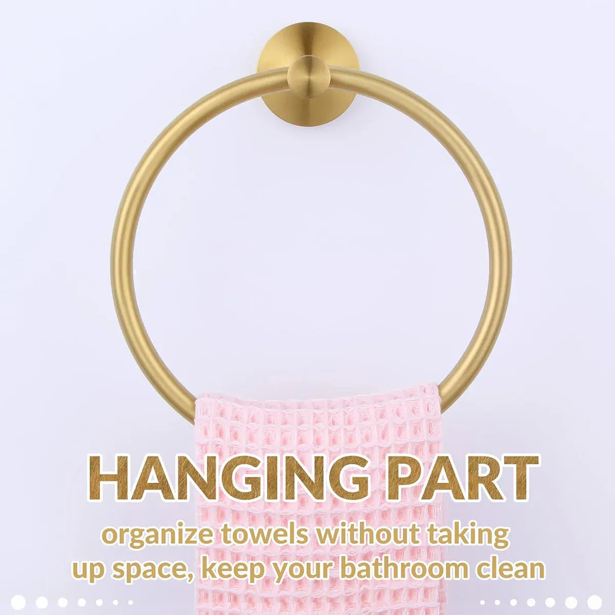 Bathroom Towel Rack Wall Mounted Towel Ring Black Toilet Paper Holder Shelf - Silver