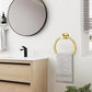 Bathroom Towel Rack Wall Mounted Towel Ring Black Toilet Paper Holder Shelf - Silver