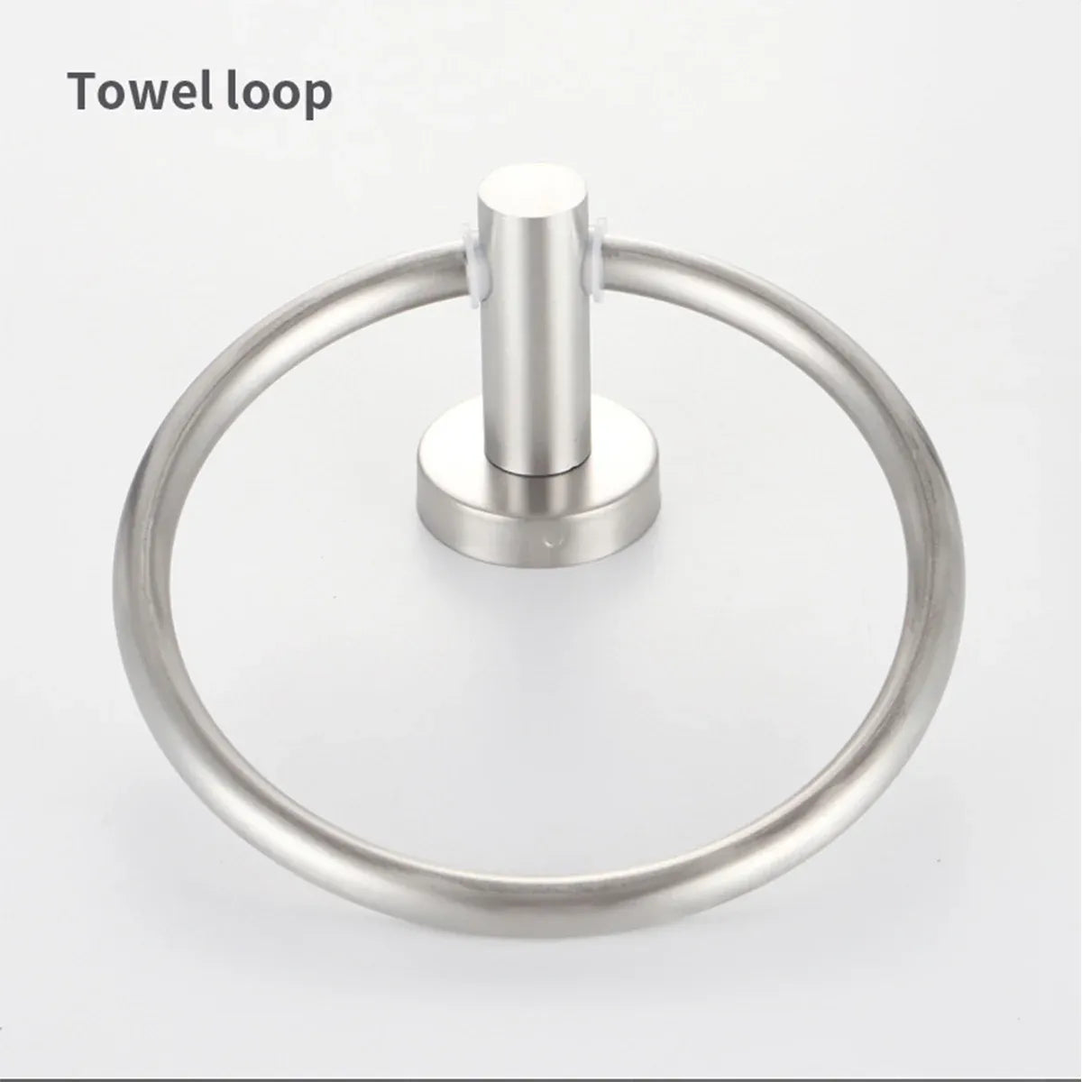 Bathroom Towel Rack Wall Mounted Towel Ring Black Toilet Paper Holder Shelf - Silver