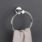 Bathroom Towel Rack Wall Mounted Towel Ring Black Toilet Paper Holder Shelf - Silver
