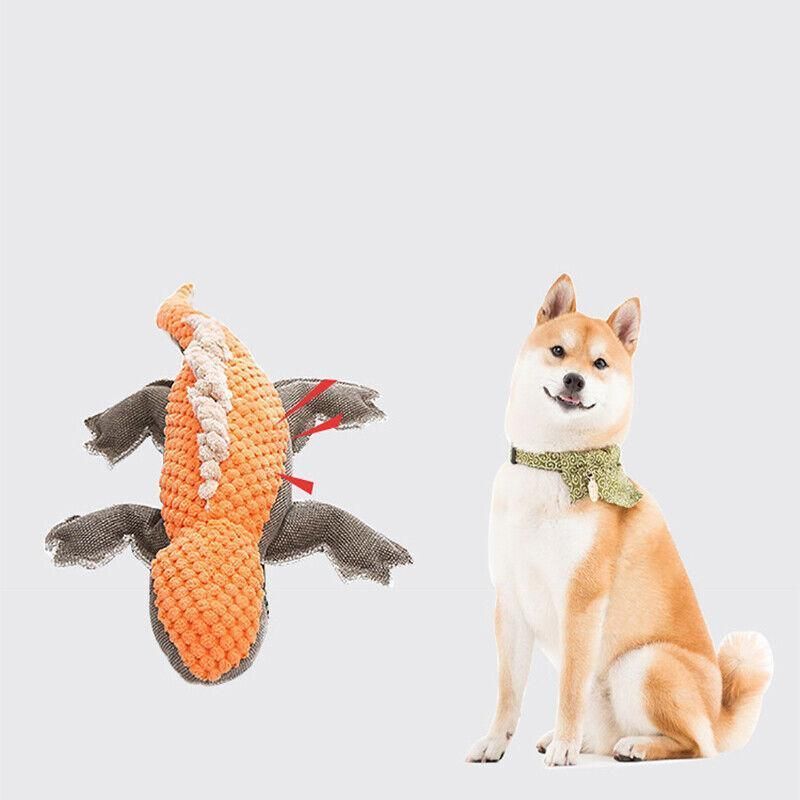 Squeaky Dog Toy Plush Chew Rope Pet Puppy Toys with Squeaker Crinkle for Teething - Pink Chicken