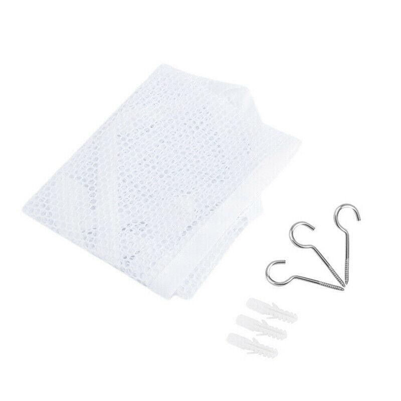 Soft Large Toy Hammock Mesh Net Storage Organizer for Bedroom Plush Toys - White