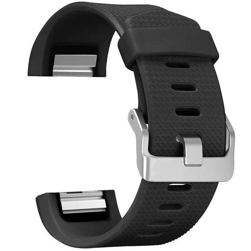 L Size Silicone Watch Wrist Sports Strap For Fitbit Charge Band Wristband Replacement - Lake Blue