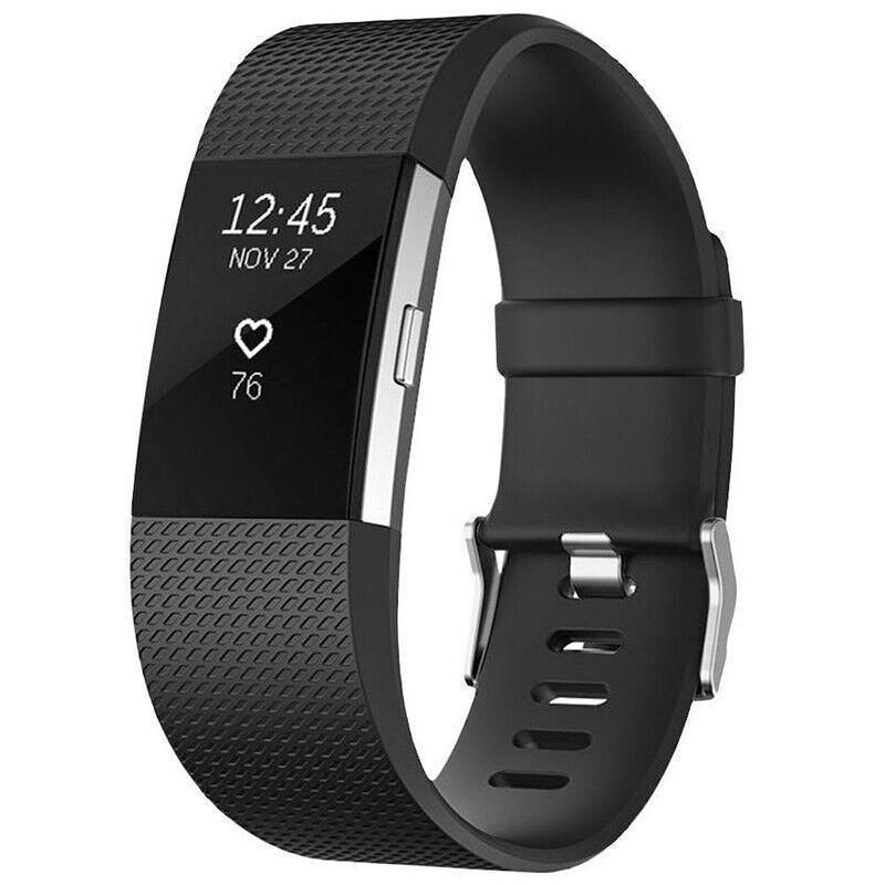 L Size Silicone Watch Wrist Sports Strap For Fitbit Charge Band Wristband Replacement - Lake Blue