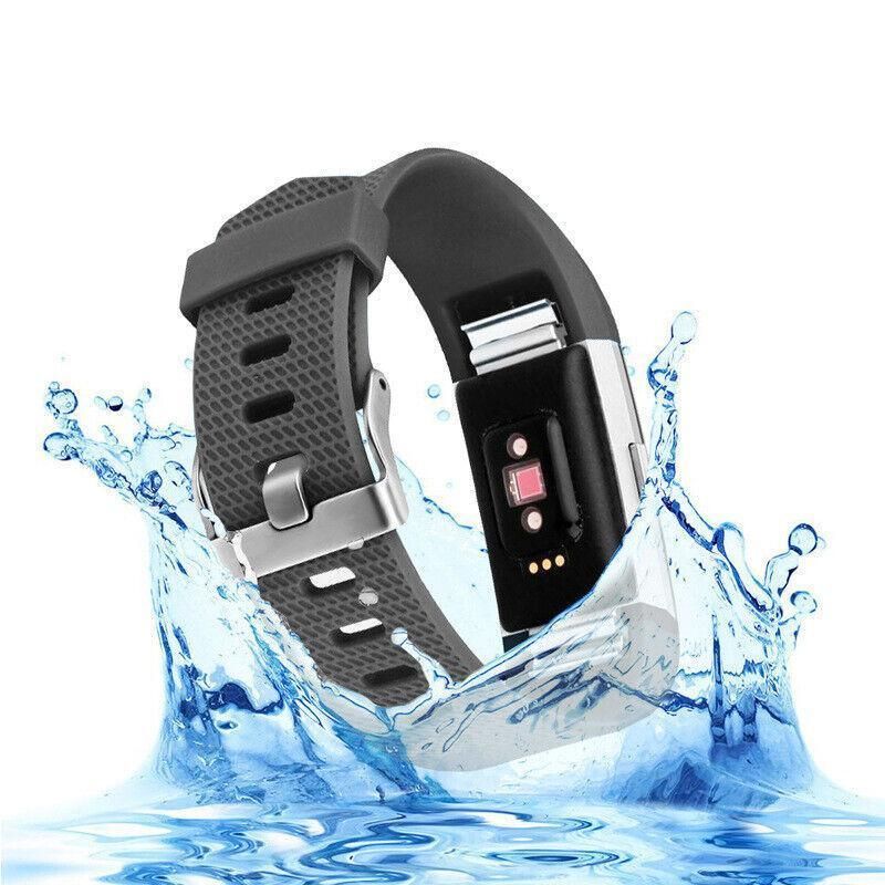 L Size Silicone Watch Wrist Sports Strap For Fitbit Charge Band Wristband Replacement - Lake Blue