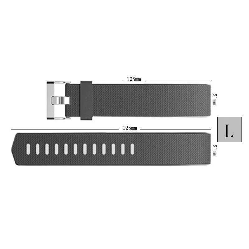 L Size Silicone Watch Wrist Sports Strap For Fitbit Charge Band Wristband Replacement - Lake Blue