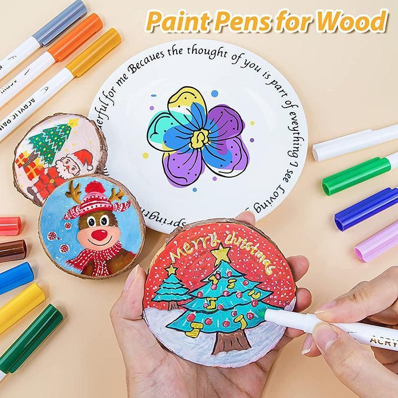 21 Acrylic Paint Marker Pens Set Permanent Stone Glass Metal Fabric Waterproof