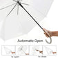 Clear Transparent Umbrella Long Handle Auto Open PVC Rain Parasol 71cm