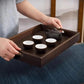 Bamboo Tea Tray Rectangular Tea Table Walnut Colour Fruit Bread Serving Plate - 28-20cm