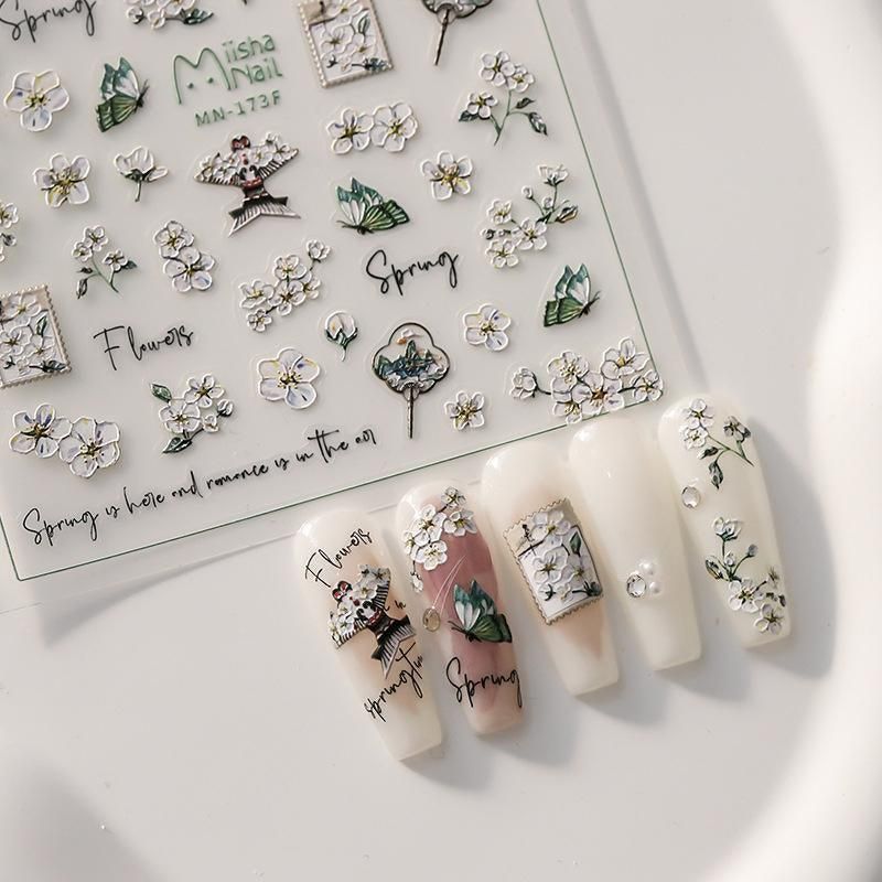 Chinese Style Floral Nail Stickers Gel Nail Stickers for DIY Nail Art - 2565