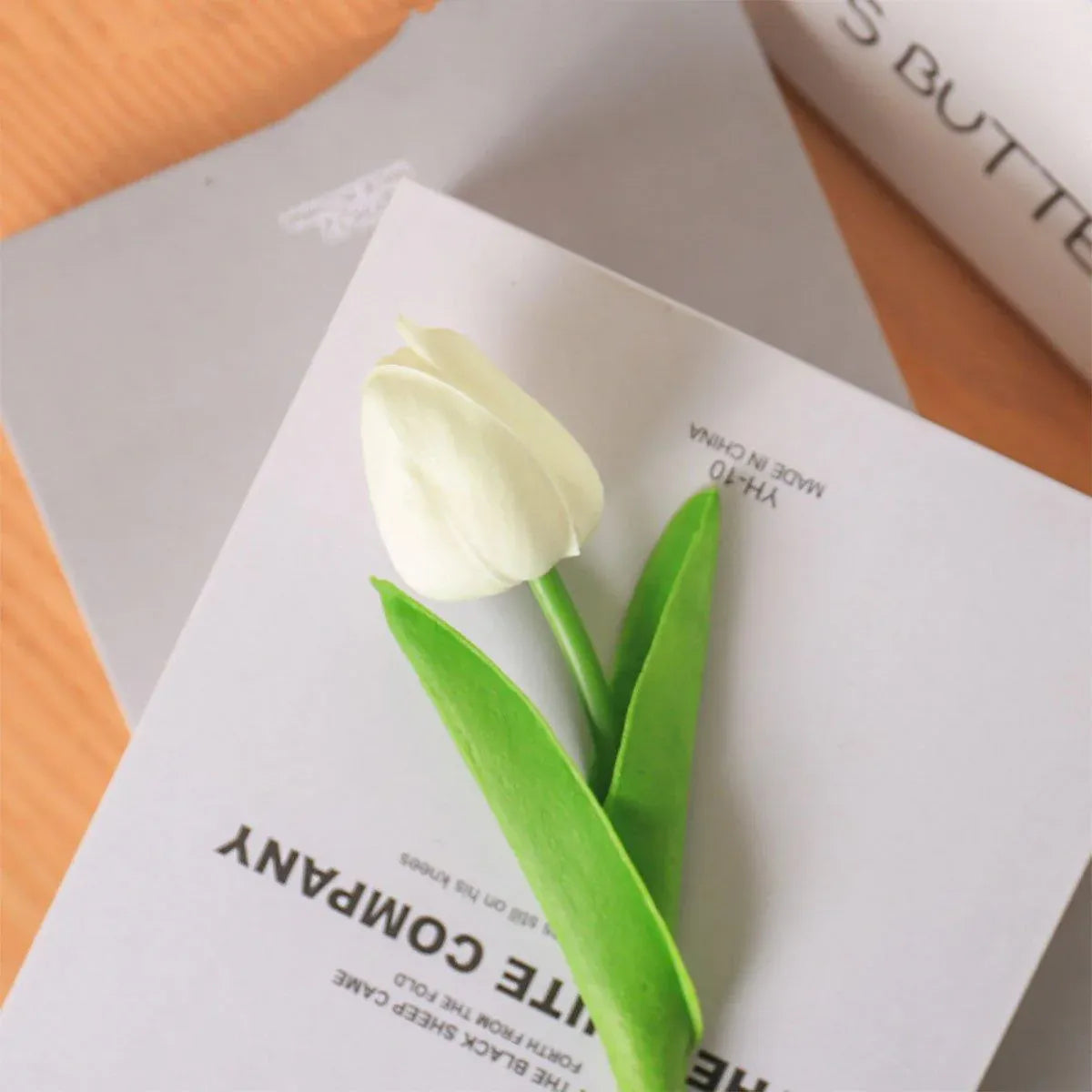 20PCS Real Touch Artificial Tulip Bouquet Fake Flowers for Home Wedding Decor - Yellow