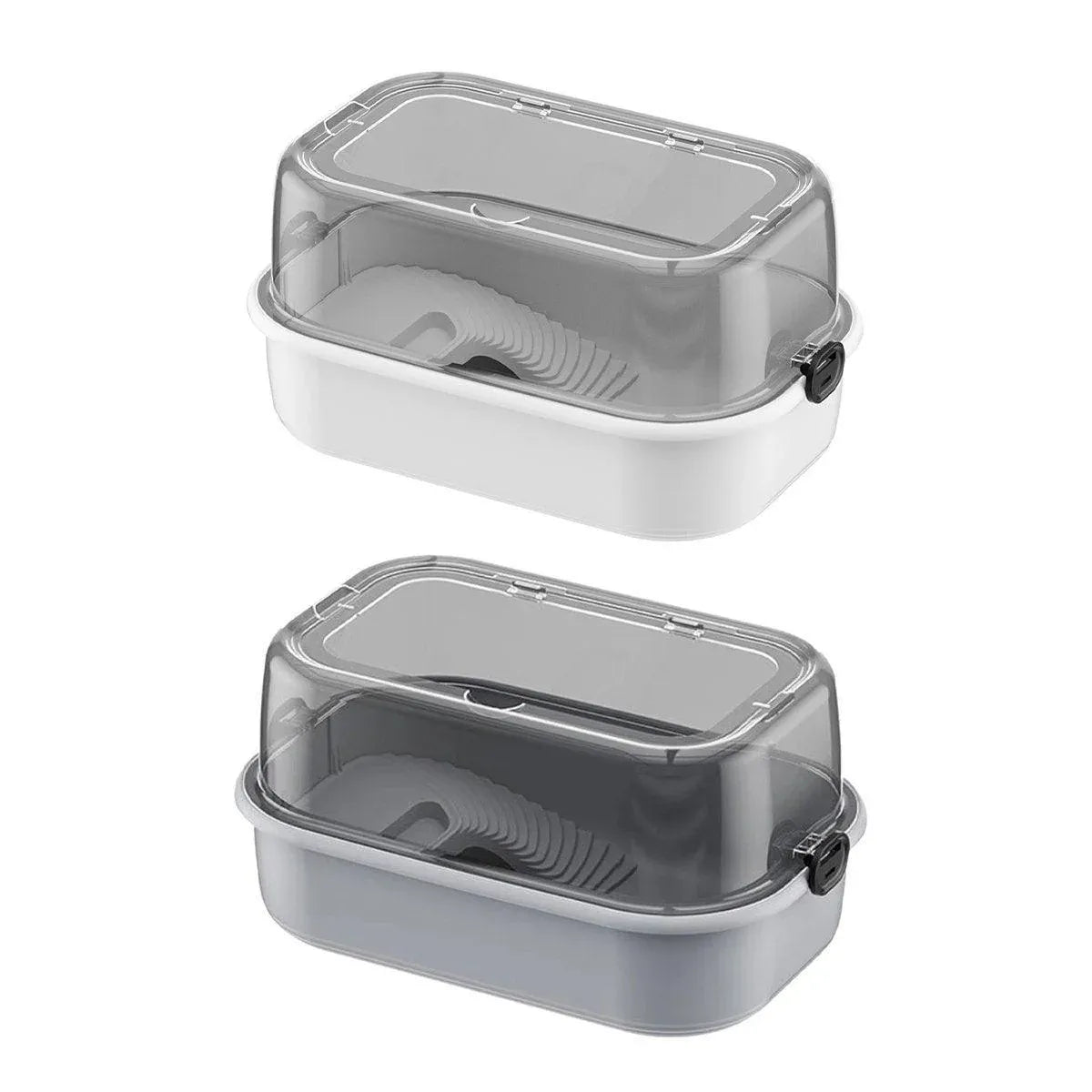 Turtle Tank Home Reptile Habitat Turtle Feeding Box Aquarium Portable Container - Grey