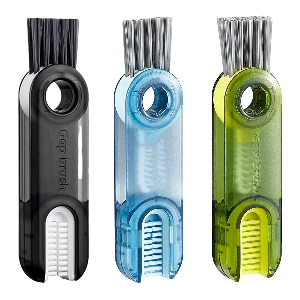1/2pcs 3-in-1 U Shaped Bottle Thermos Cup Cleaning Brush with Rotating Heads - 2pcs-Grey