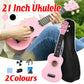 21 Inch Ukulele Beginner 4 String Small Guitar Easy To Learn Clear Sound Use - Pink