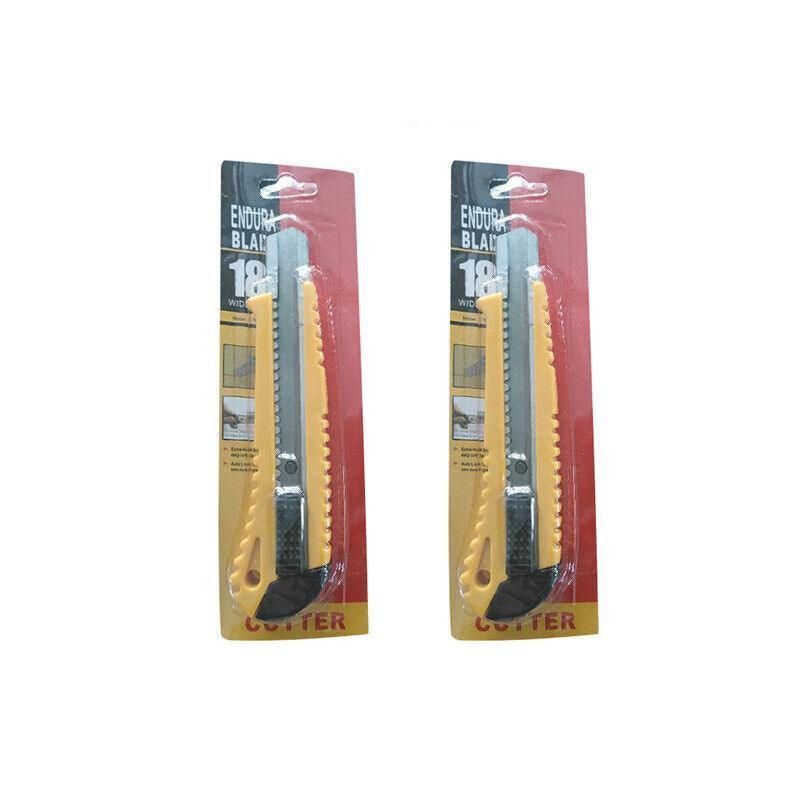 Heavy Duty Box Cutter Pack Snap Off Retractable Blade Long Last Hand Craft Tool - Sealed 2PCS