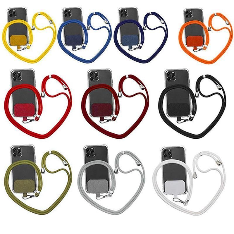 Adjustable Phone Lanyard with Patch for Most Cases Neck Strap Holder - Blue
