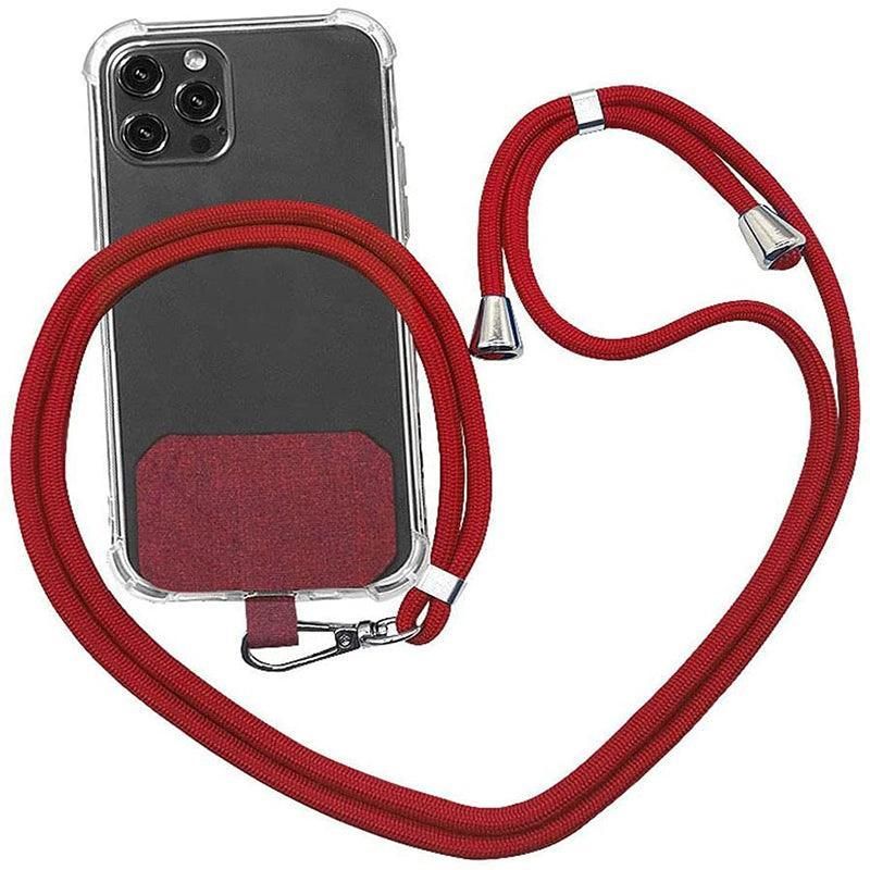 Adjustable Phone Lanyard with Patch for Most Cases Neck Strap Holder - Blue