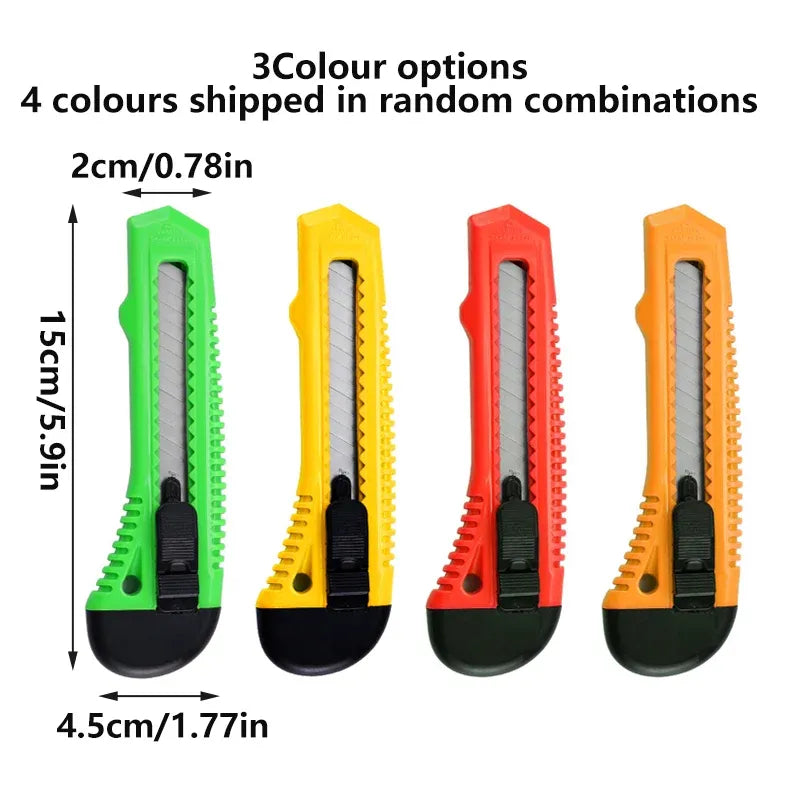 1/2/3PCS Utility Stanley Knife With Blades Blade Retractable Heavy Duty Box Cutter - Yellow-1PC