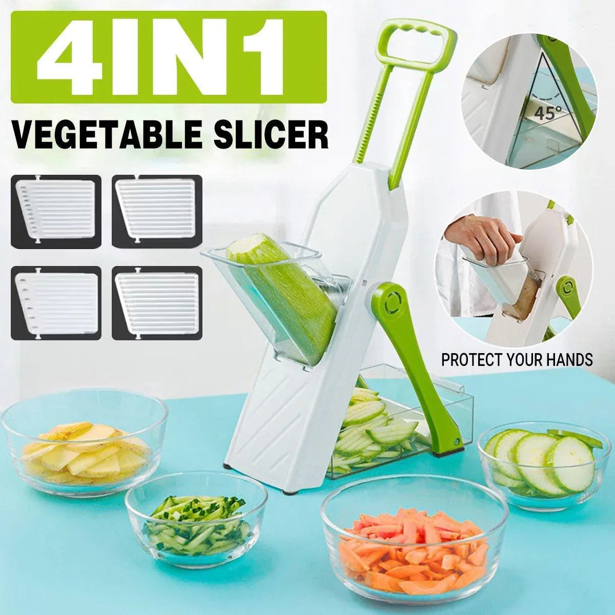 4 in 1 Multifunctional Vegetable Slicer Kitchen Food Chopper Cutting Tool