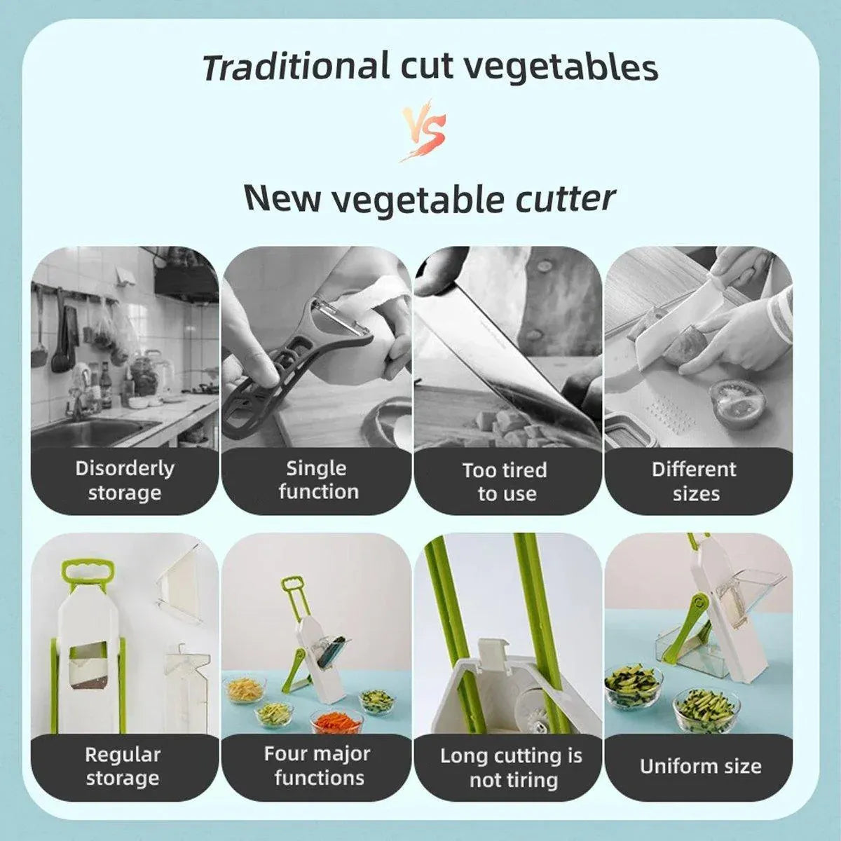 4 in 1 Multifunctional Vegetable Slicer Kitchen Food Chopper Cutting Tool