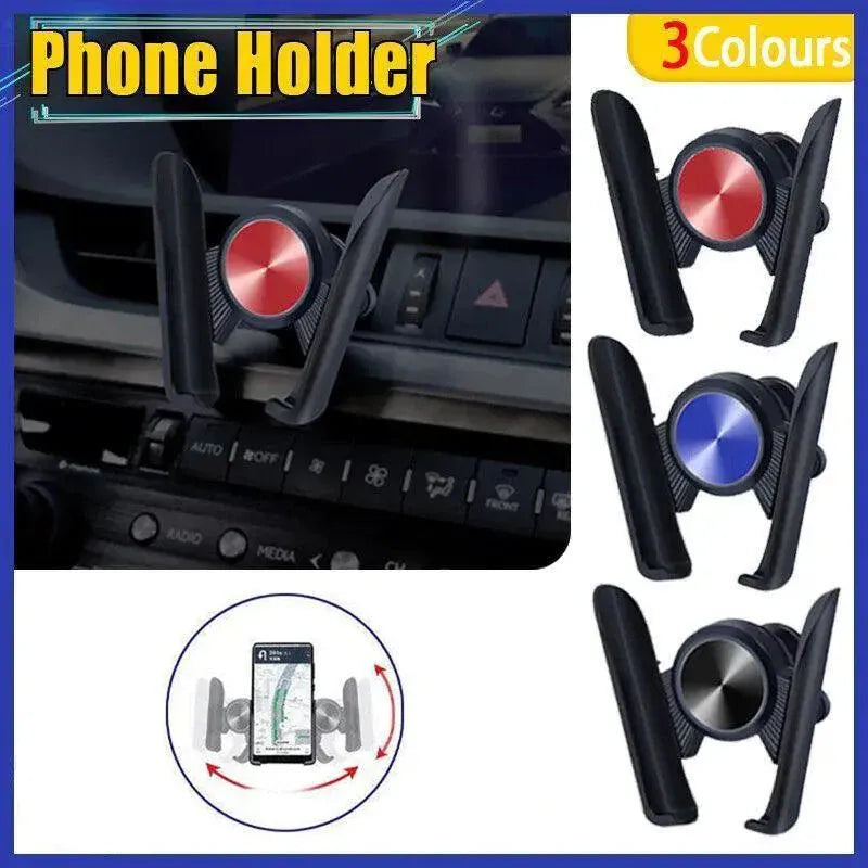 Gravity Phone Holder for Car Air Vent Mount Auto-Clamp Cradle Bracket - Red
