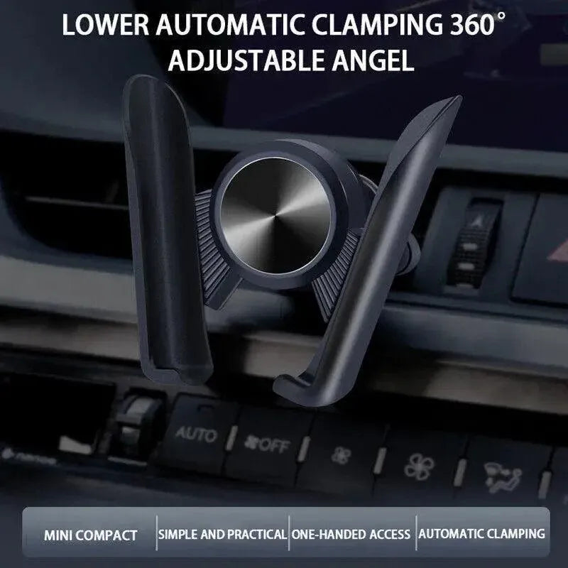 Gravity Phone Holder for Car Air Vent Mount Auto-Clamp Cradle Bracket - Red
