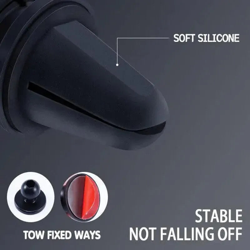 Gravity Phone Holder for Car Air Vent Mount Auto-Clamp Cradle Bracket - Red
