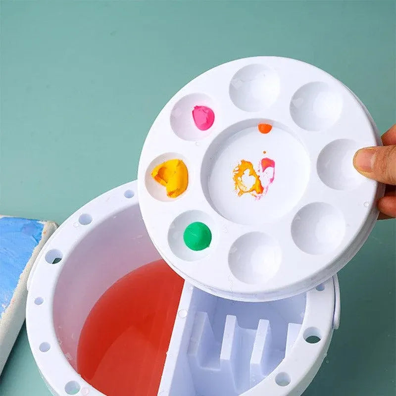 Portable Pen Wash Bucket Multifunctional Painting Palette for Artists Crafters