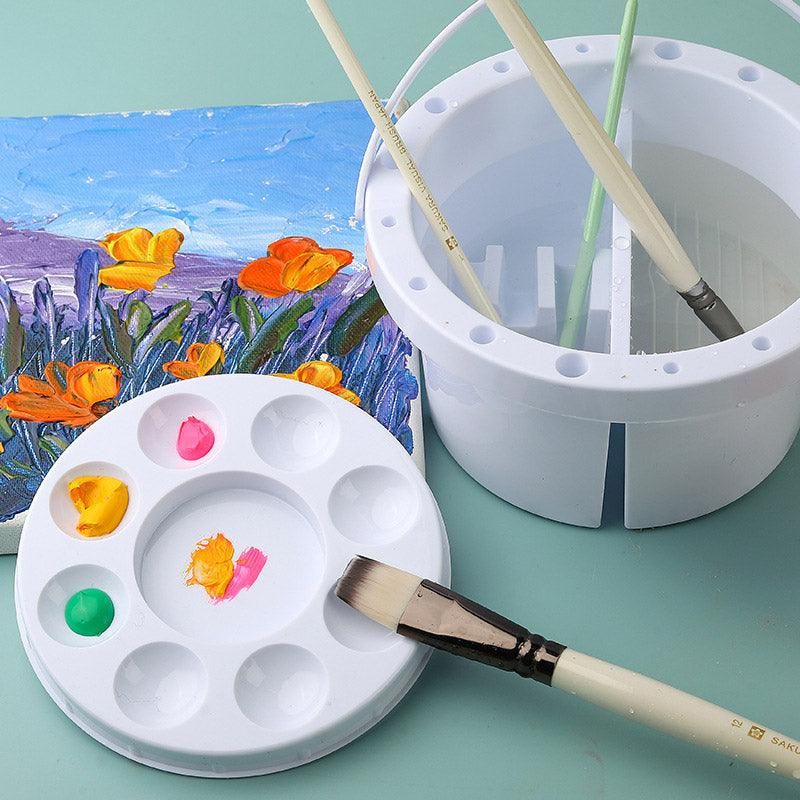 Portable Pen Wash Bucket Multifunctional Painting Palette for Artists Crafters