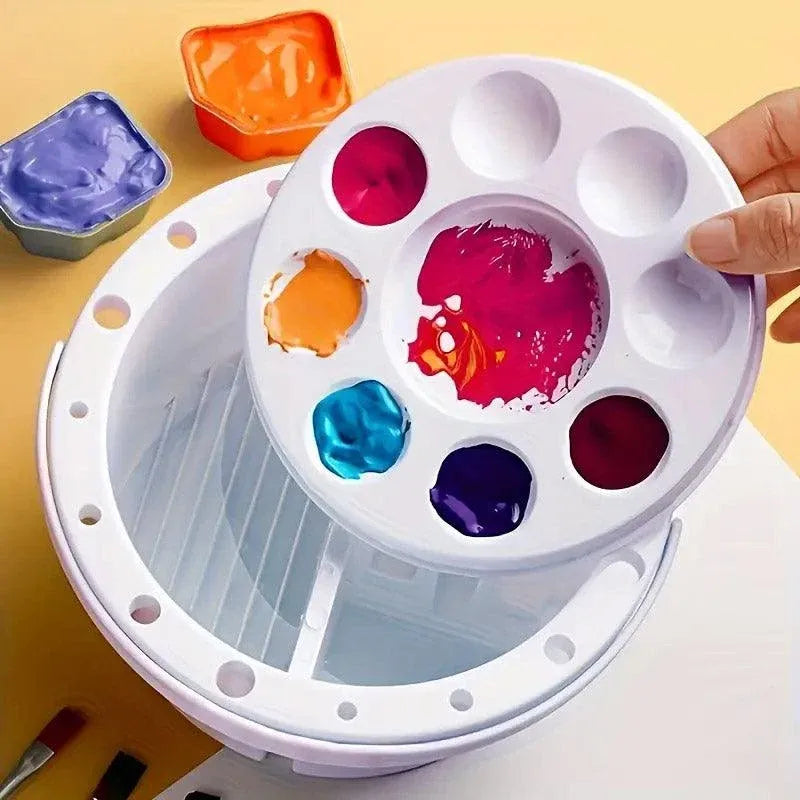 Portable Pen Wash Bucket Multifunctional Painting Palette for Artists Crafters