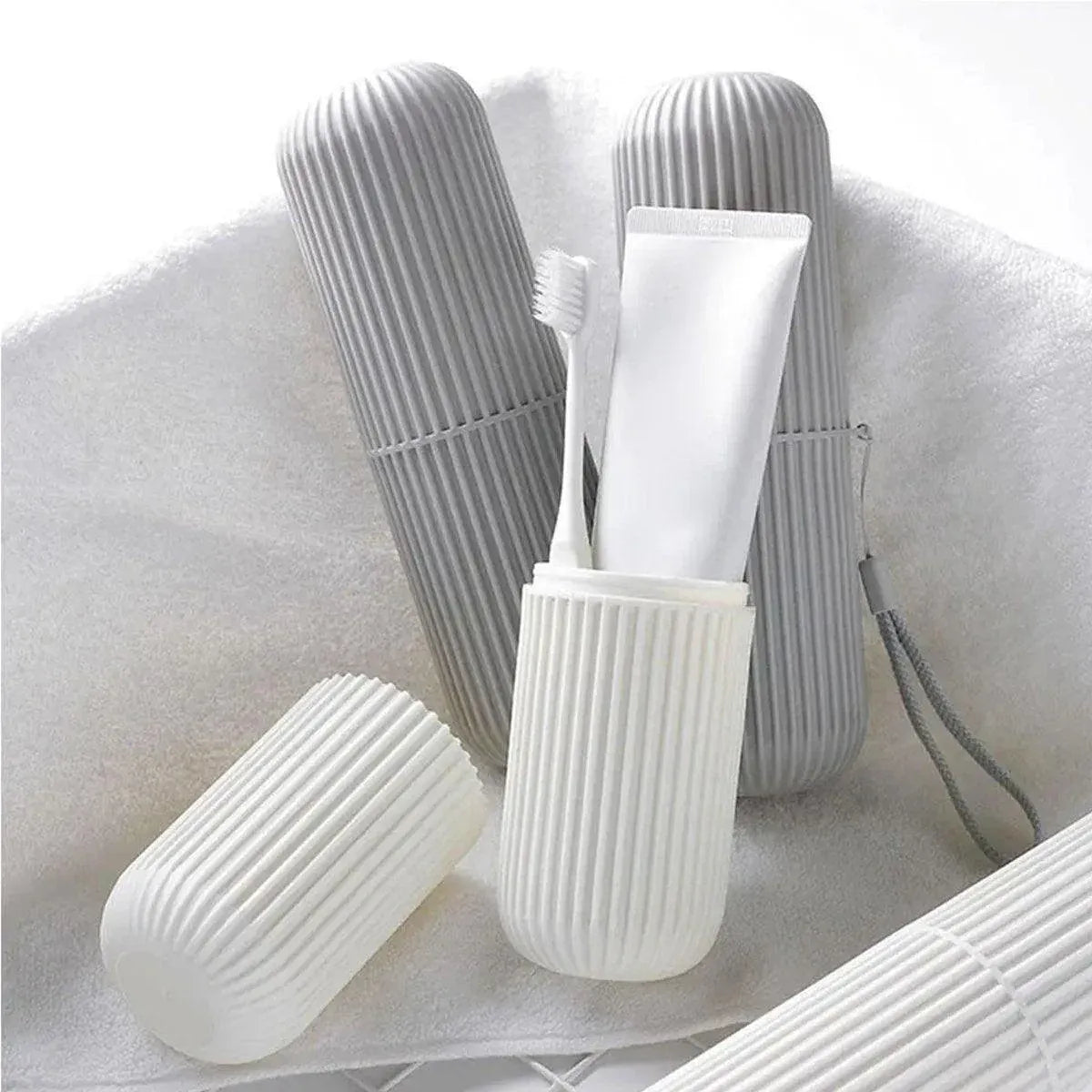 Travel Toothbrush and Toothpaste Holder Portable Bathroom Storage Box Case Cover - Green