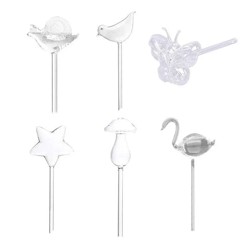 Automatic Self Plant Watering Glass Bulbs Water Feeder Indoor Irrigation Outdoor - Butterfly