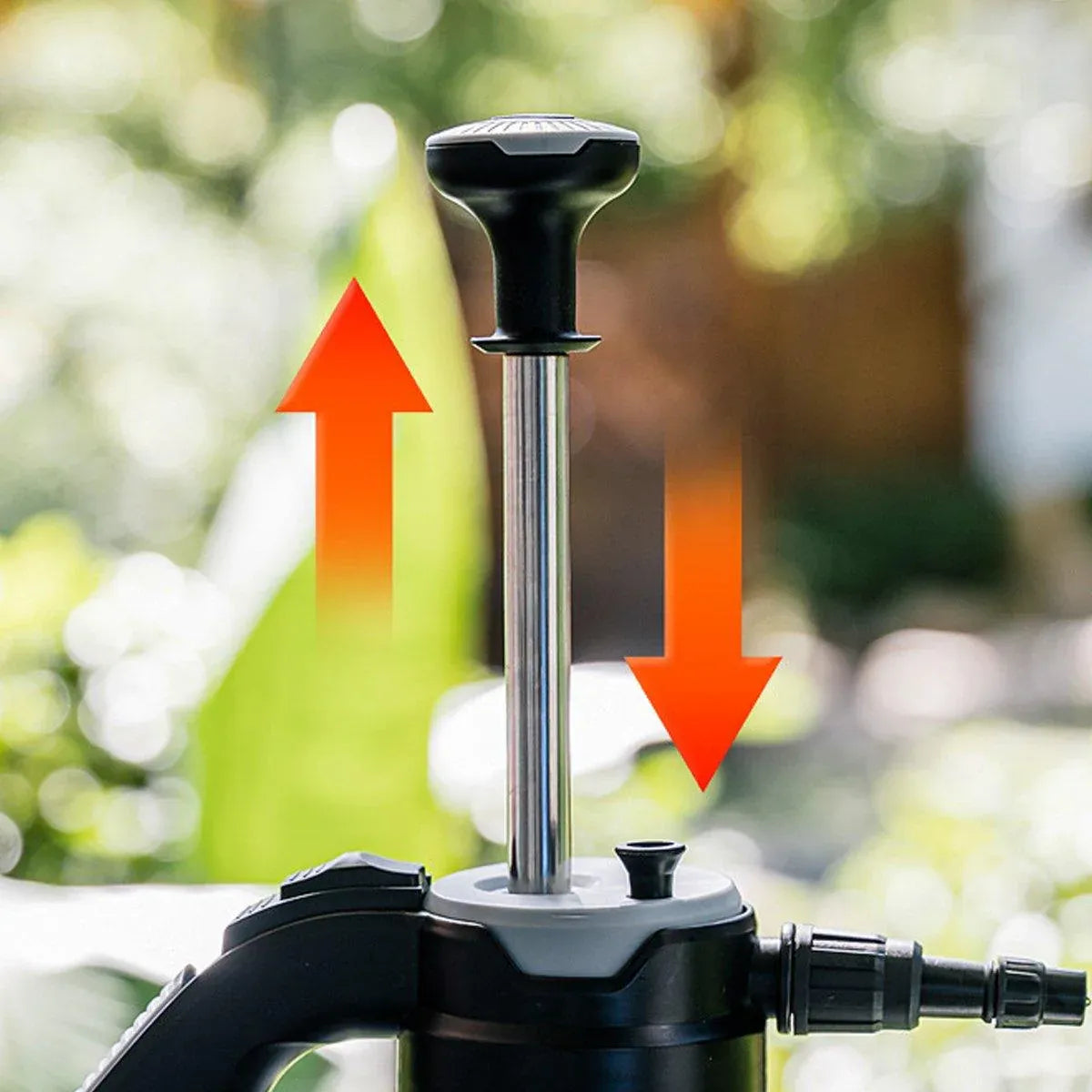 Pressure Pump Spray Bottle 2L Easy Pump Adjustable Nozzle Garden Watering Flower - Grey