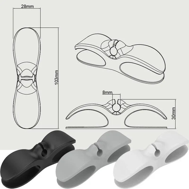 Wire Cable Organizer Holder Cord Wrapper Winder For Kitchen Appliances Computer - 3PCS Black