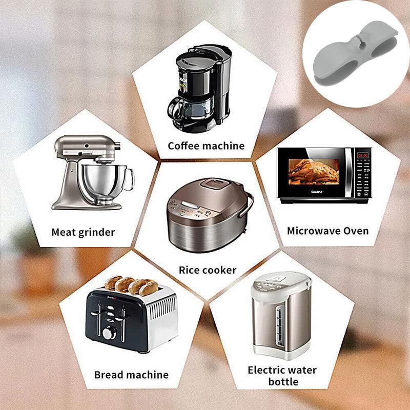 Wire Cable Organizer Holder Cord Wrapper Winder For Kitchen Appliances Computer - 3PCS Grey