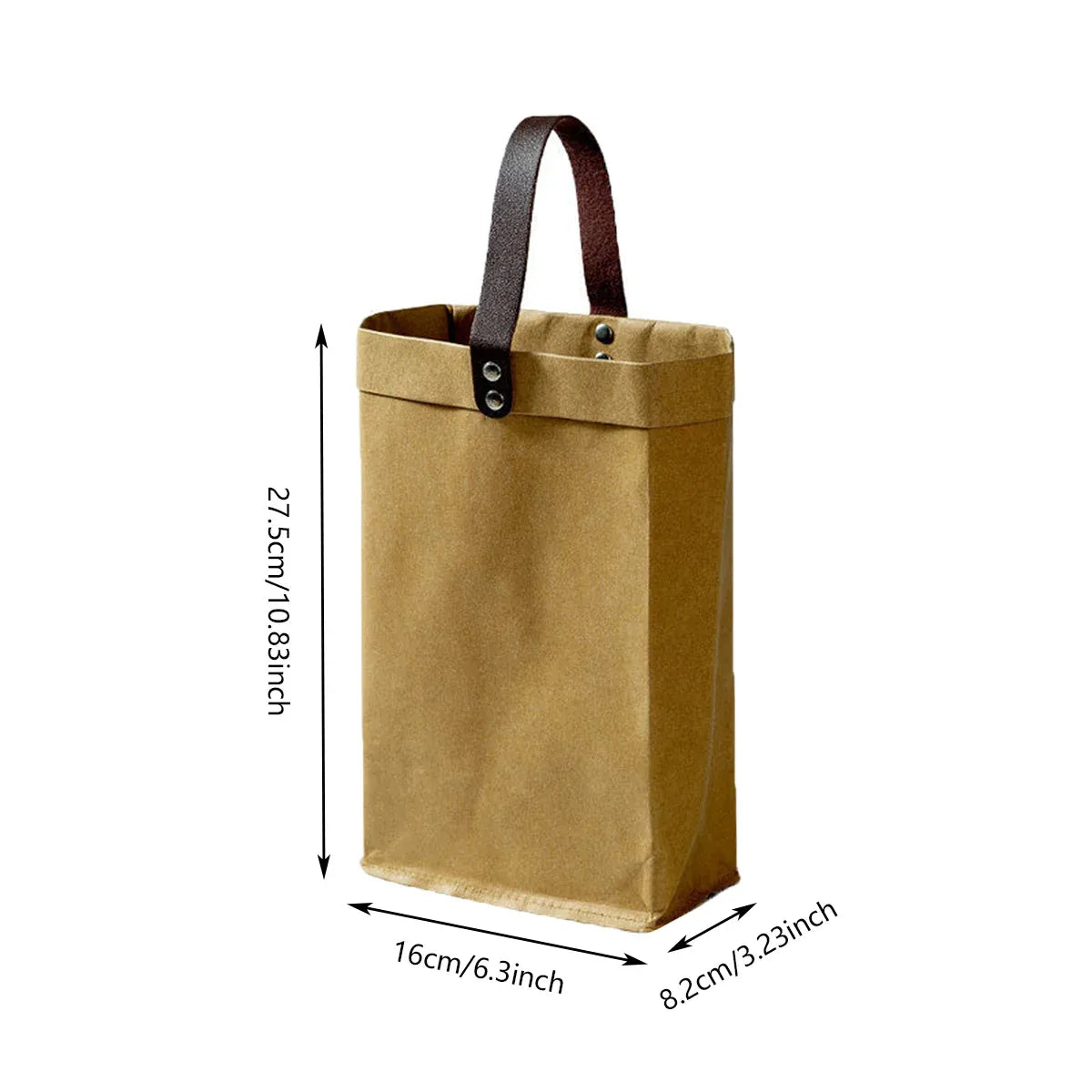 2PCS Kraft Paper Tote Bags with Handles Reusable for Grocery Store Shop Use - Kraft
