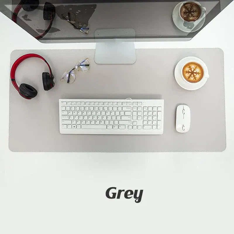 Large Leather Gaming Mouse Pad Waterproof Desk Keyboard Mat 120 x 60cm - Wine Red