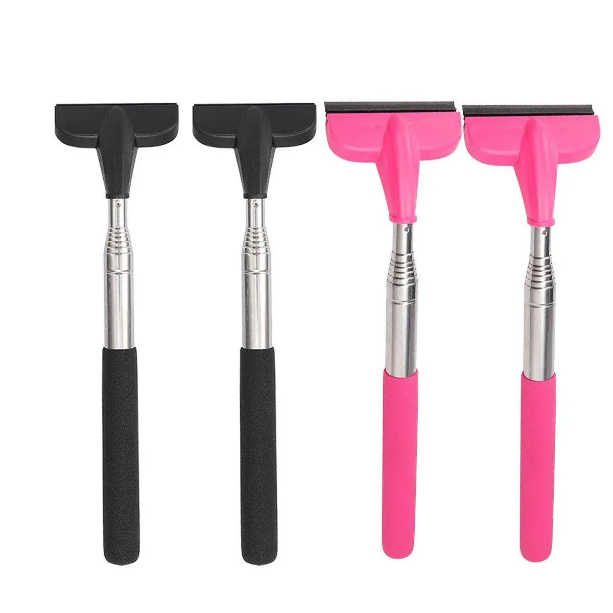 2pcs Retractable Windshield Wiper Set Rear View Mirror Cleaner Car Wiper Blade - Pink