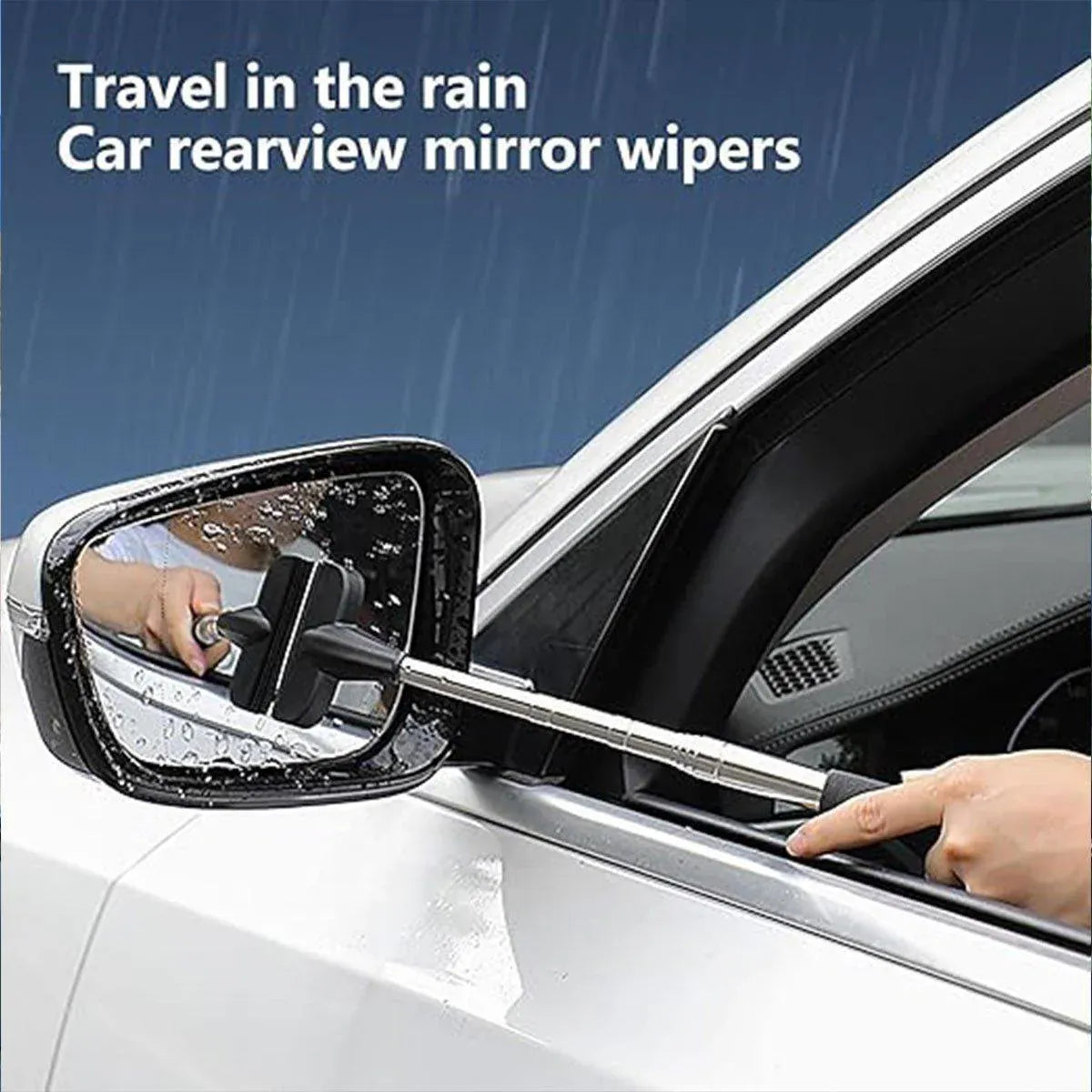 2pcs Retractable Windshield Wiper Set Rear View Mirror Cleaner Car Wiper Blade - Pink